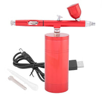 Juego de aerógrafos multiusos con compresor, mini pistola de aerosol de compresor de aire, pistola de aerógrafo de doble acción de 0.012 in, juego de capacidad de 7 cc para pintura artística tatuaje diseño de uñas, color negro - Arteztik
