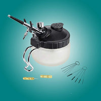 4 Set Airbrush Cleaning Tools Spray Gun Cleaning Pot with Air Filter Mat and Holder,Nozzle Cleaning Needle,5pcs Clean Brushes Set,5pcs Dredging Needles Kit - Arteztik
