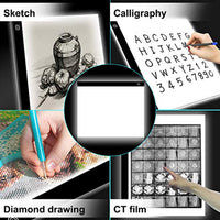 Caja de luz LED de dibujo Pad – A3 ultra delgada portátil USB Cable Regulable Brillo de la Pintura de la Junta para Artistas Dibujo Dibujo Dibujo Animación de Rayos X Vista - Arteztik
