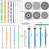 Juego de 35 herramientas de pintura con diseño de mandala, incluye plantillas, plantillas, mandala, plantilla, lápiz capacitivo para pintar rocas, mandella, arte y dibujo. - Arteztik
