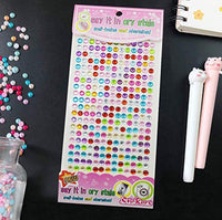 YYaaloa Paquete de 6 hojas 1500 + redondas coloridas con diamantes de imitación, autoadhesivas, para manualidades, cuerpo, uñas, boda, decoración, etc. (6 hojas-02) - Arteztik
