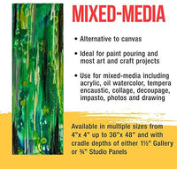 U.S. Art Supply - Tableros de madera de abedul de 7.9 x 15.7 in para paneles de pintura, cuna de 0.7 in de profundidad (paquete de 3) - Lienzo de pared de madera para artistas - Pintura para manualidades mixtas, acrílico, aceite, acuarela, encáustico - Arteztik
