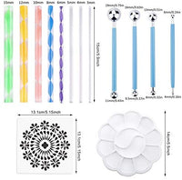 WANDIC Mandala Kit de puntos, 35 piezas Mandala Roca Dotting Herramientas Arte Pintura Herramientas Set con Mandala Plantillas, Herramientas de punteado, varillas acrílicas, paleta de pintura para cerámica Rock Pintura - Arteztik
