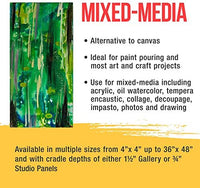U.S. Art Supply - Tableros de madera de abedul de 7.9 x 15.7 in para paneles de pintura, cuna de 0.7 in de profundidad (paquete de 3) - Lienzo de pared de madera para artistas - Pintura para manualidades mixtas, acrílico, aceite, acuarela, encáustico - Arteztik
