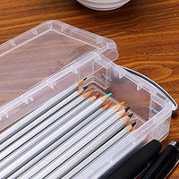 BTSKY Caja de lápices de gran capacidad, organizador de suministros de oficina, caja de almacenamiento de pinceles, lápices de pintura, caja de almacenamiento de acuarela, contenedor de bolígrafos, herramientas de dibujo (6 unidades) - Arteztik
