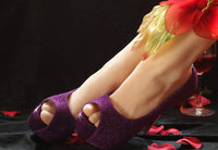 1 par de sandalias de silicona para mujer, tamaño real, para exhibición de pies, con clavo rosa - Arteztik
