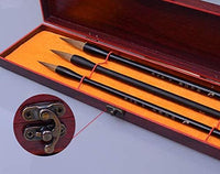 Juego de pinceles de mango de madera para caligrafía china en caja para aprendizaje de caligrafía - Arteztik
