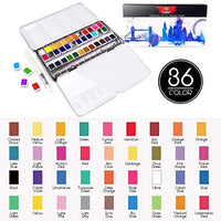 Artistas acuarela juego de pintura removible acuarela kits de pintura suministros de arte de pintura regalos para mujeres, adultos, niños, suministros de pintura profesional con paleta, acuarela pincel bolígrafos (24 colores) - Arteztik
