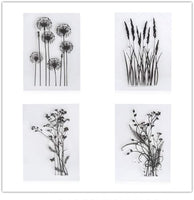 4 sellos transparentes de diente de león, flores de lavanda, hojas de goma, sello transparente, álbum de recortes, álbum de fotos, decoración para hacer tarjetas - Arteztik
