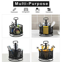 Marbrasse organizador de escritorio de malla, rotación de 360 grados, soporte multifuncional para bolígrafos, 4 compartimentos, organizador de escritorio estático, caja de almacenamiento para suministros de arte para el hogar o la oficina - Arteztik
