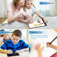 Caja de luz LED A4, trace Light Pad Drawing Adjustable Brightness Tracer, USB Power Ultra Thin Portable Light Pad, adecuado para DIY 5D Diamond Drawing Sketch Pad, con tablero de dibujo LCD - Arteztik
