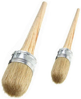 Juego de 2 pinceles de cera, cerdas naturales de 1.0 in, cerdas naturales, redondas, para pintar o encerar muebles, decoración del hogar - Arteztik
