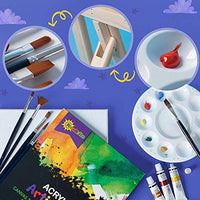 Juego de pintura acrílica RISEBRITE para niños, 47 piezas, incluye pintura no tóxica, caballete de mesa, pinceles de pintura, lienzo, almohadilla de pintura y más suministros de arte para niños - Arteztik
