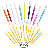 AFUNTA Herramientas de arcilla, 10 piezas de plástico de color para modelar arcilla y 14 piezas de juego de herramientas amarillas, adecuado para arcilla cerámica artesanía - Arteztik
