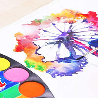 TBC The Best Crafts - Paleta de acuarela de 36 colores con 3 pinceles de pintura, suministros de arte educativo para la escuela de niños - Arteztik
