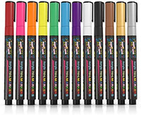 Rotuladores acrílicos para pintura de roca, piedra, cerámica, vidrio, madera, lienzo, rotuladores de punta reversible, 0.236 in (24 unidades) - Arteztik
