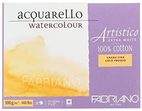Fabriano Artistico 140 lb Cold Press 20 hojas Bloque 9x12" - Blanco tradicional - Arteztik
