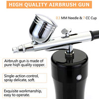 Snefe - Kit de aerógrafo, mini pistola compresora de aire, recargable, portátil, multiusos, pluma de aire con aguja de 0.012 in para maquillaje, tatuaje, decoración de uñas, coche, pintura, tarta, US, Rosado - Arteztik
