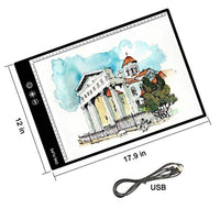 Onlylife - Almohadilla de luz LED A3 para pintura de diamantes, ultradelgada, para trazar manualidades, luz de mesa, USB, luz LED ajustable, para artistas, dibujo, dibujo, dibujo, animación - Arteztik
