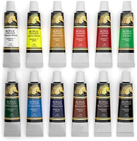 Juego de pintura acrílica. Pinturas artísticas de calidad para pintar lona, madera, arcilla, tela, uñas, cerámica y artesanías. 12 colores vibrantes de cuerpo pesado de 0.40 fl oz. Pigmentos ricos. Artículos profesionales de MyArtscape - Arteztik
