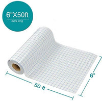 Rollo de cinta de papel de transferencia de vinilo transparente de 6.0 in x 4.9 ft transparente con rejilla de alineación. Cinta de transferencia de aplicación perfecta para cameo vinilo autoadhesivo para letreros, pegatinas, paredes, puertas y ventanas - Arteztik
