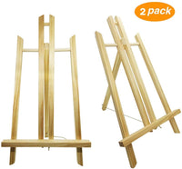 MoHoLi - Caballete de madera para mesa de 14 pulgadas para pintura, un marco de mini soporte de lona resistente para proyectos de pintura, regalo de fiesta, caballetes de arte a granel para niños y adultos 2 caballetes - Arteztik
