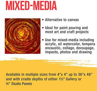 U.S. Art Supply - Tableros de madera de abedul de 10.0 in x 10.0 in de profundidad (4 unidades) - Lienzo de pared de madera para artista, pintura de medios mixtos, acrílico, aceite, acuarela, encáustico - Arteztik
