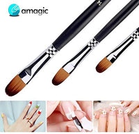 Amagic - Juego de 9 pinceles de punta plana con estuche para acuarela de aceite acrílico, kits de pintura profesional con puntas de nailon sintético, mango largo de madera - Arteztik
