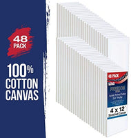 U.S. Art Supply - Lienzo estirado de 3.9 x 11.8 in, 12 onzas, imprimado, paquete de 6, profesional blanco en blanco de 0.7 in, perfil pesado, Gesso sin ácidos, paquete a granel, pintura, vertido de acrílico, pintura al óleo - Arteztik
