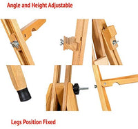Caballete de pie de madera, soporte de trípode de 30 x 71 pulgadas, soporte de lona ajustable de hasta 42.5 pulgadas, para pintura de artistas y ilustraciones - Arteztik
