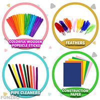 FunzBo Arts and Crafts Supplies for Kids - Craft Art Supply Kit for Toddlers Age 4 5 6 7 8 9 - All in One D.I.Y. Crafting Collage Arts Set for Kids (X-Large) - Arteztik
