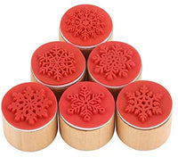 Decora - 6 sellos de goma de madera con diseño de copo de nieve para tarjetas, álbumes de recortes y manualidades - Arteztik
