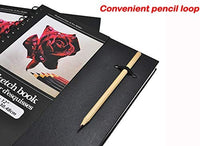 Libros de bocetos de tapa dura, paquete de 2 cuadernos de 6.0 x 9.0 in, con alambre espiral y lazo para lápiz, total de 160 hojas de bloc de bocetos, papel de dibujo sin ácido, perfecto para bolígrafo, lápiz de color, pastel y grafito. - Arteztik
