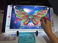 Caja de luz LED portátil ultradelgada A4 con cable de alimentación USB, intensidad regulable, para trazar manualidades, caja de luz con herramienta de pintura de diamantes 5D (141 piezas) - Arteztik
