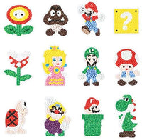 Kit de pintura de diamante 5D de Angolio, 12 piezas con diseño de Mario, pintura de diamantes de perforación completa, por número, brillantes, pegatinas de mosaico, bricolaje, hecho a mano, arte artesanal, diamantes de imitación, para niños - Arteztik
