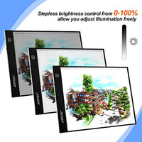 Fixm - Caja de luz A4, LED Artcraft Tracing Light Pad ultradelgado USB Cable de alimentación regulable de brillo Tatoo Pad Animation, Sketching, Designing, Stencilling X-ray Viewing W/USB Adapter - Arteztik

