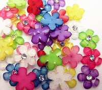 Dandan bricolaje 80pcs 10 mm (0.4") Mini – Flores de resina con brillante Rhinestone Flatback Resina Botones Flatback Resina Craft – Tarjetas de flores phonecover Craft Scrapbooking - Arteztik

