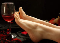1 par de sandalias de silicona para mujer, tamaño real, para exhibición de pies, con clavo rosa - Arteztik
