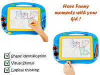 KIKOOTOYS - Divertido tablero magnético de dibujo para niños - Magna Doodle Board con borrable, juguetes para niños pequeños bocetos de escritura colorida borrable, juguete educativo para niños (azul) - Arteztik
