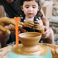 Pottery Wheel Kit for Kids, Handmade Artist Paint Pottery Studio, Ceramic Machine with Sculpting Clay Educational Handicraft DIY Toy Art Craft Kit for Boys Girls Beginners - Green - Arteztik
