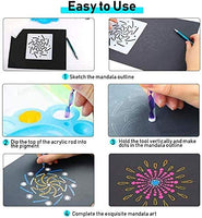 YouthBro juego de 47 herramientas de punteado de mandala, plantillas de puntos, kits de pintura para bricolaje, pintura de piedras, dibujo, dibujo, dibujo, bolsa de almacenamiento con cremallera, bolígrafo de bola, pinceles, lienzo, bandeja - Arteztik
