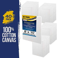 US Art Supply lona elástica sin ácido, de calidad, supervaliosa, de 8 x 10 pulgadas, paquete de 10, yeso de excelente perfil, paquete de supervalor de 10 lonas - Arteztik
