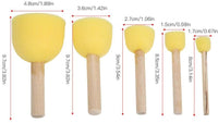 Fdit - Juego de 5 brochas de esponja para pintar o sellar manualidades, con mango de madera, para niños - Arteztik
