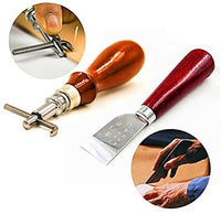 Yang Yao - Kit de herramientas de punzonado de cuero, 18 piezas de costura de trabajo de costura de trabajo de costura de la silla de montar Groover de cuero artesanía DIY herramienta - Arteztik
