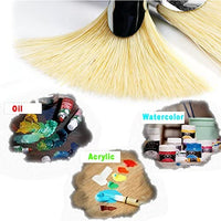 Amagic - Juego de 6 brochas de pelo natural de cerdas de cerdo de cerdo de cerdo de cerdas de cerdas de cerdas de cerdo de cerdas de cerdo para pintura acrílica, mango largo de madera con estuche - Arteztik
