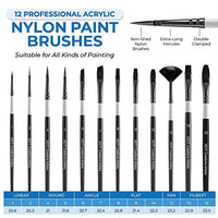 KEFF Creations Juego de pinceles de pintura acrílica, 15 pinceles de artista premium, juego de 24 pinturas acrílicas, kit de pinceles para lienzo, madera, tela, gran juego de suministros de pintura para adultos y niños - Arteztik
