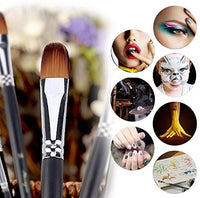 Amagic - Juego de 9 pinceles de punta plana con estuche para acuarela de aceite acrílico, kits de pintura profesional con puntas de nailon sintético, mango largo de madera - Arteztik
