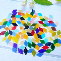 Azulejos de mosaico de vidrio con formas y colores mezclados piezas de vidrio para manualidades - Arteztik
