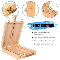 Caja de almacenamiento de pintura de caballete de arte Suministros para pintura caballete de mesa de madera para dibujar y dibujar estudiante (cuadro de caballete) - Arteztik
