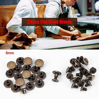Paquete de 20 juegos remaches de uñas de tornillos de cabeza plana botón Stud, bronce Leathercraft de latón, bricolaje decoración de zapatos de Craft de metal remaches para cinturón bolsa de correa de piel, 8mm - Arteztik
